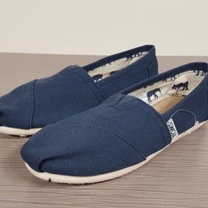 Toms 'Classic' Canvas Slip-On Navy Womens Size 5.5 / 36